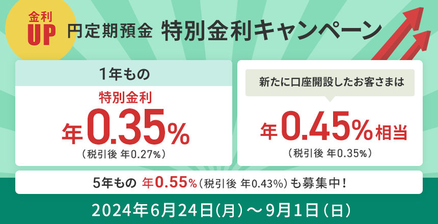 円定期預金特別金利キャンペーン開催